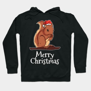 Merry Christmas Squirrel Santas Hat Squirrel Hoodie